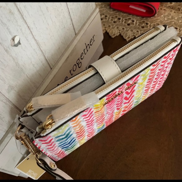 New Mk double zipper wallet/wirstlet/phone holder - Picture 4 of 7